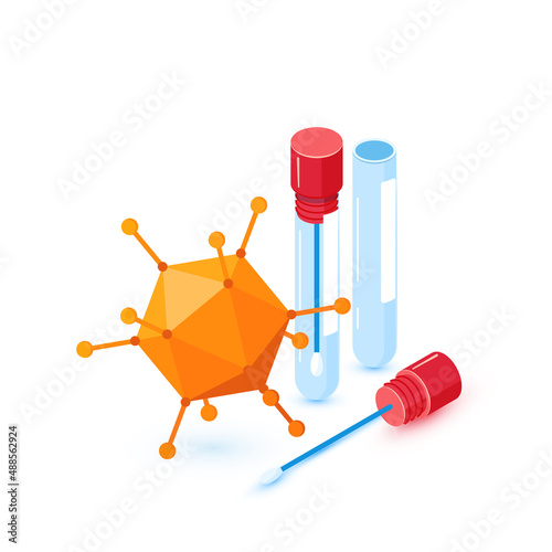 PCR test, vector icon in flat style