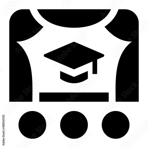 Graduation Stage Glyph Icon Vector