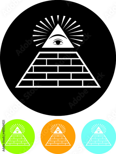 Illuminati US dollar masonic symbol vector isolated