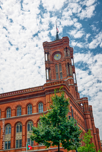 Rote Rathaus in Berlin, Germany. Red city hall.