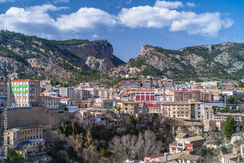 view of city of Alcoy and mountains around photo