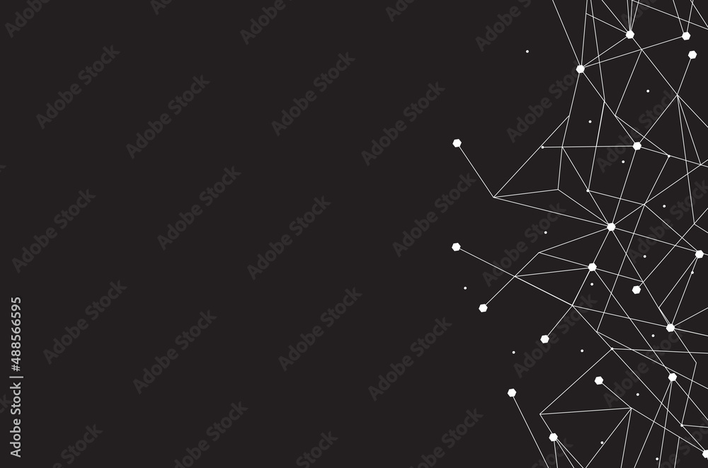 Network abstract connection isolated on black background. Network technology background with dots and lines. Ai background. Modern abstract concept. Ai background vector, network technology Network abstract connection isolated on black background. Network technology background with dots and lines. Ai background. Modern abstract concept. Ai background vector, network technology