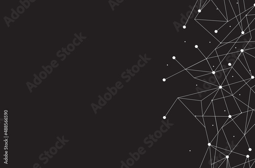 Network abstract connection isolated on black background. Network technology background with dots and lines. Ai background. Modern abstract concept. Ai background vector, network technology	