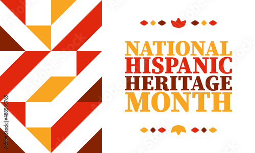 National Hispanic Heritage Month in United States. Celebrate annual in September and October. Latin American and Hispanic ethnicity culture. National fabric vector textures. Traditional festival