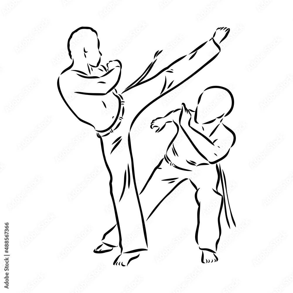 Capoeira Icon Silhouette Illustration. Dance And Sport Brazilian Vector Graphic Pictogram Symbol Clip Art. Doodle Sketch Black Sign.
