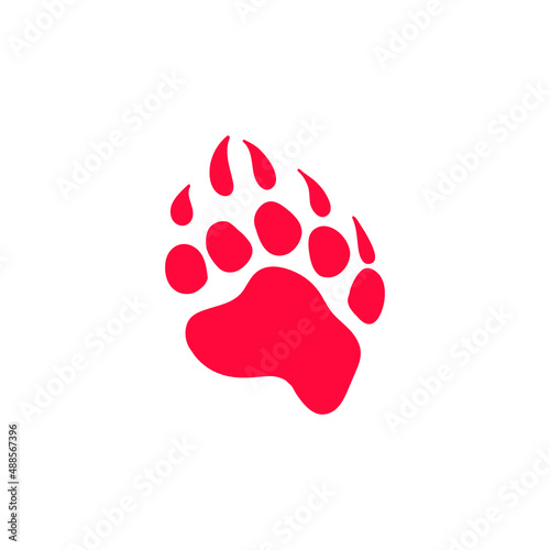 Bear paw print. Vector graphics. Symbol, logo illustration.