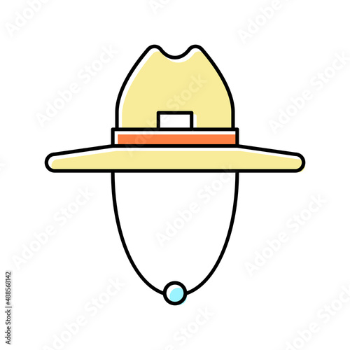 hat gardening color icon vector illustration