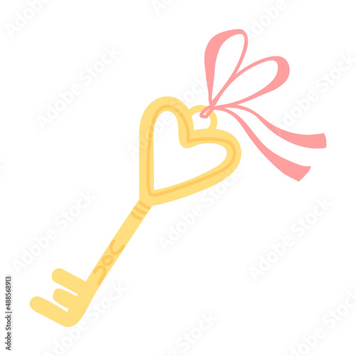 Love Key Illustration Isolated on white background