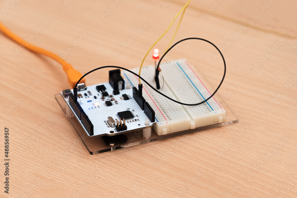 Small electronic Board with chips and wires Small electronic Board with chips and wires