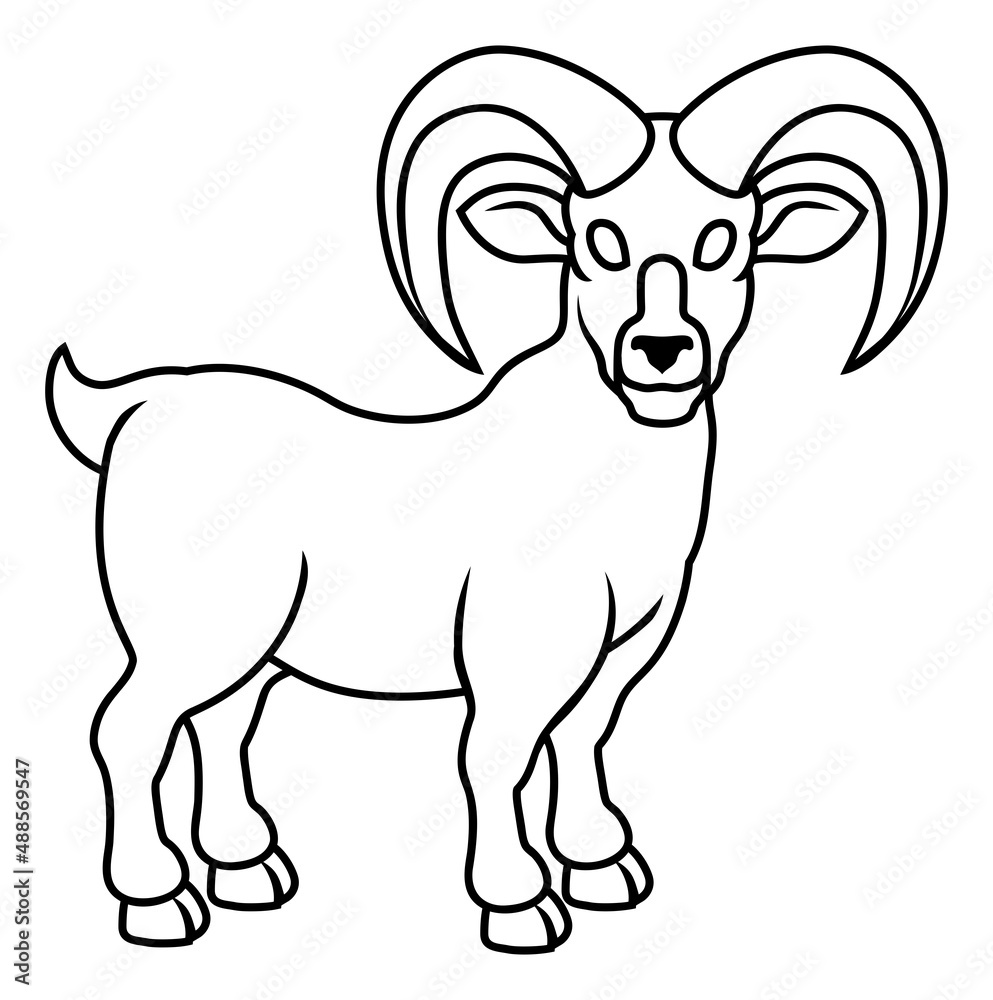Naklejka premium Ram Goat Chinese Zodiac Horoscope Animal Year Sign
