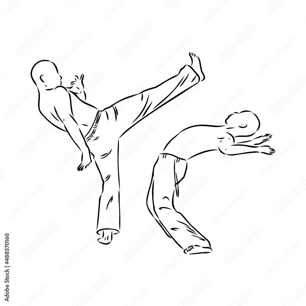 Capoeira Icon Silhouette Illustration. Dance And Sport Brazilian Vector ...