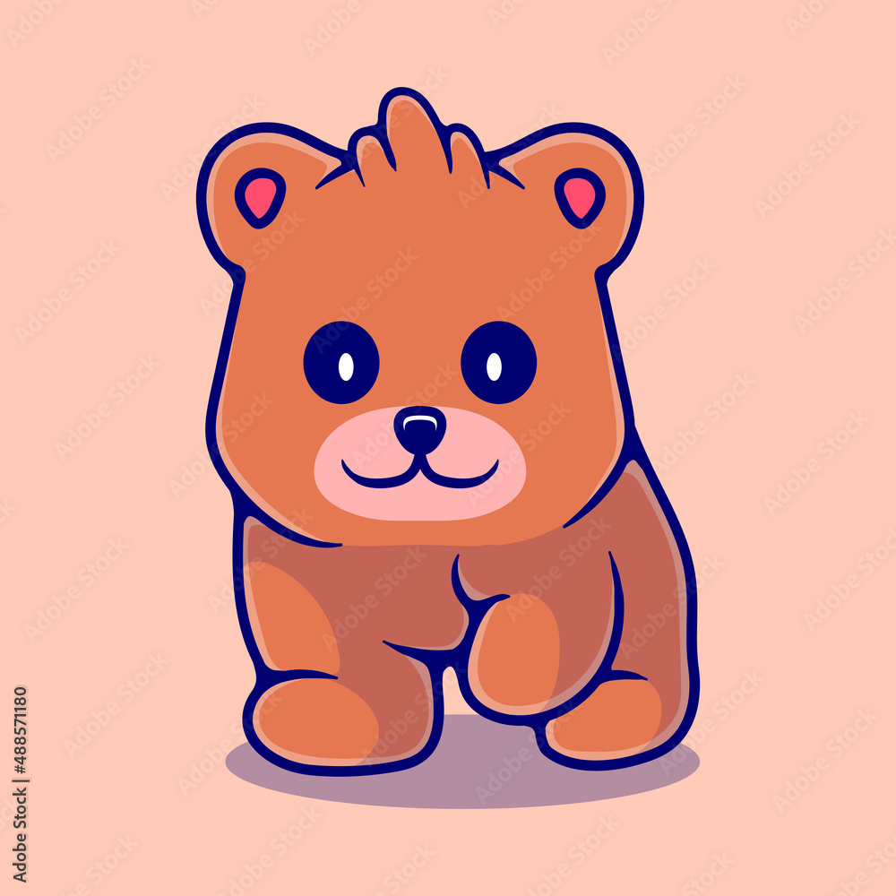 cute bear illustration suitable for mascot sticker and t-shirt design cute bear illustration suitable for mascot sticker and t-shirt design