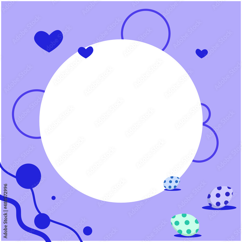 easter colored eggs and hearts on a lilac background easter colored eggs and hearts on a lilac background
