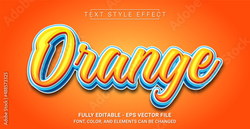 Orange Text Style Effect. Editable Graphic Text Template.