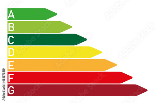 Energy efficiency rating. Illustration isolated on white background. Vector eps10