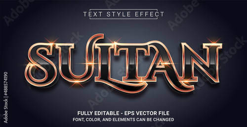 Sultan Text Style Effect. Editable Graphic Text Template. photo