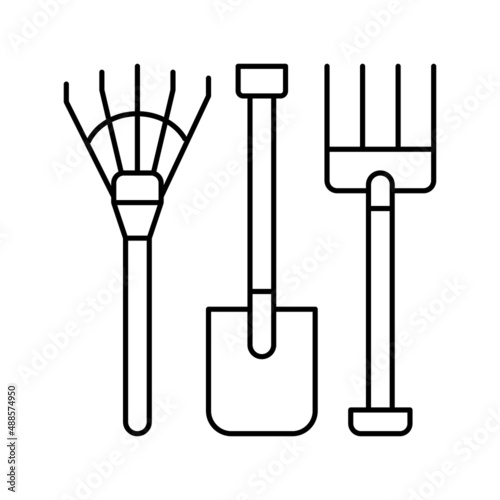 equipment for gardening line icon vector illustration