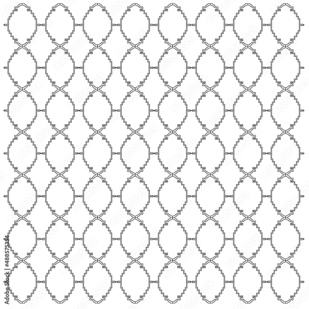 Naklejka premium Luxury Ornaments Aztecs Wall Art, Pattern, Texture, Background Black White