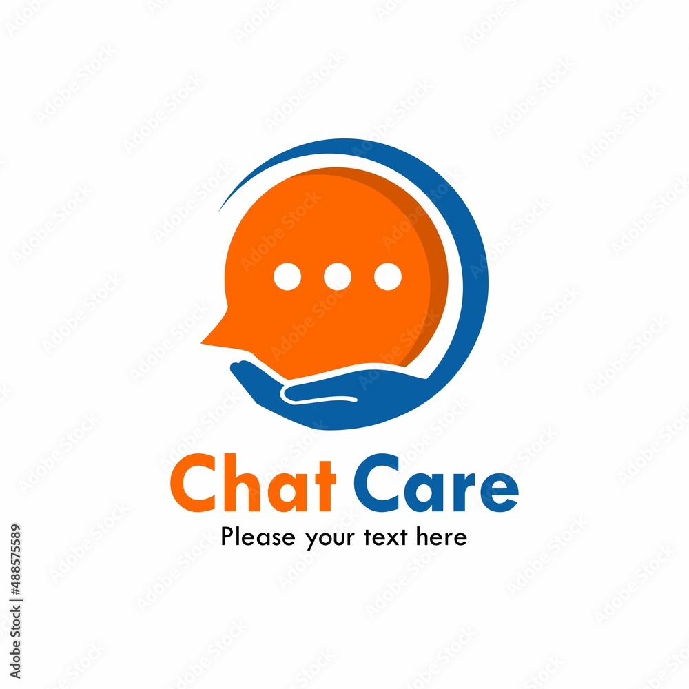 Naklejka premium Chat care logo template illustration