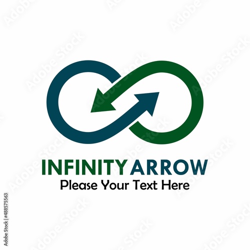 Infinity arrow logo template illustration