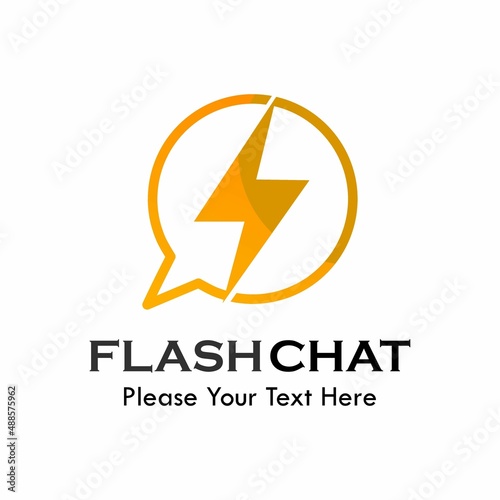Flash chat logo template illustration Free Download Flash chat logo template illustration - GFXLoad