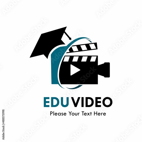 Edu video logo template illustration
