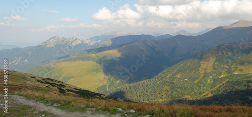 Western Tatras landscape. Hiking in Tatra Mountains. Tatry in Poland