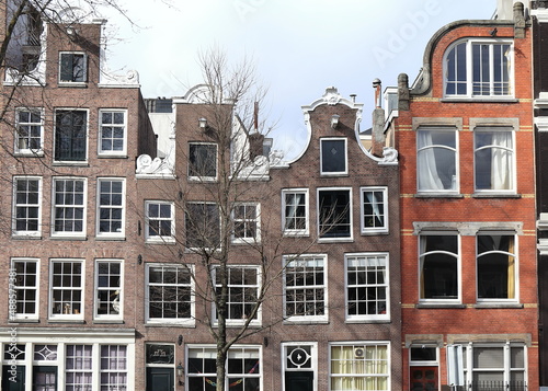Amsterdam Singel Canal Houses with Various Gables, Netherlands