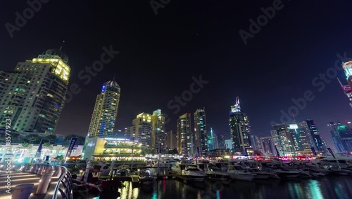 Wallpaper Mural night illumination dubai marina famous dock panorama 4k time lapse uae Torontodigital.ca