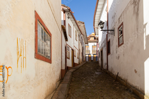 Ouro Preto  Minas Gerais  Brazil  streets and historic buildings from the colonial period in Brazil