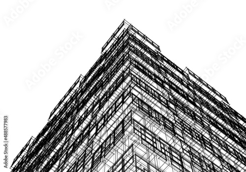 architecture building 3d illustration