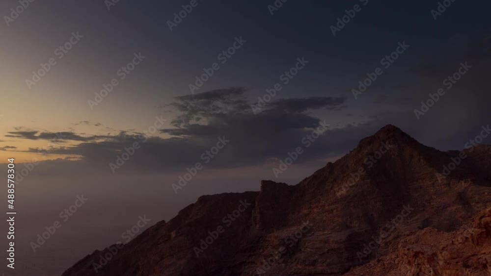 abu dhabi famous al ain mountain resort sunset 4k time lapse uae