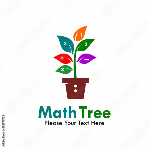 Math tree logo template illustration