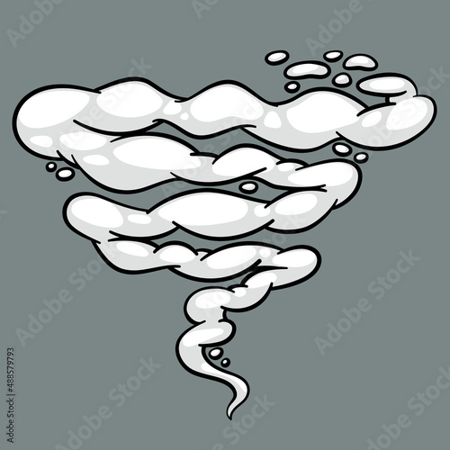 Comic cloud or smoke, cartoon vector motion effects, and explosions