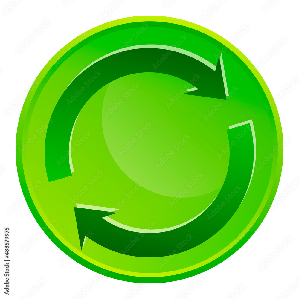 Recycling and use sign. Green environmental symbol Recycling and use sign. Green environmental symbol