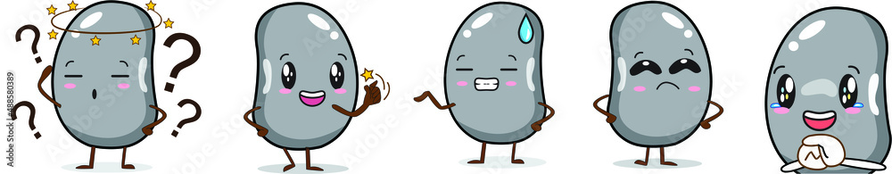 illustration vector bean cartoon character cute style bright illustration vector bean cartoon character cute style bright