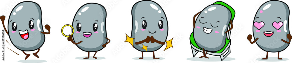 illustration vector bean cartoon character cute style bright illustration vector bean cartoon character cute style bright