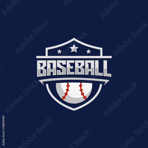 Baseball team emblem logo design vector illustration