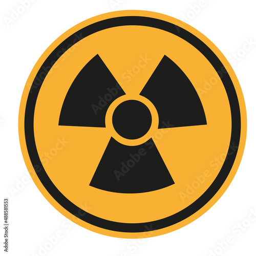 Radiation yellow hazard sign. Radioactive alert icon. Vector illustration.