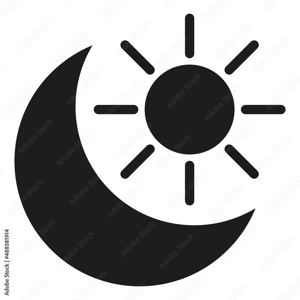 Sun moon icon illustration isolated. Vector sign  template logo.