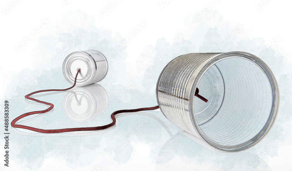 Illustration Art of a Tin Can Phone. Illustration Art of a Tin Can Phone.