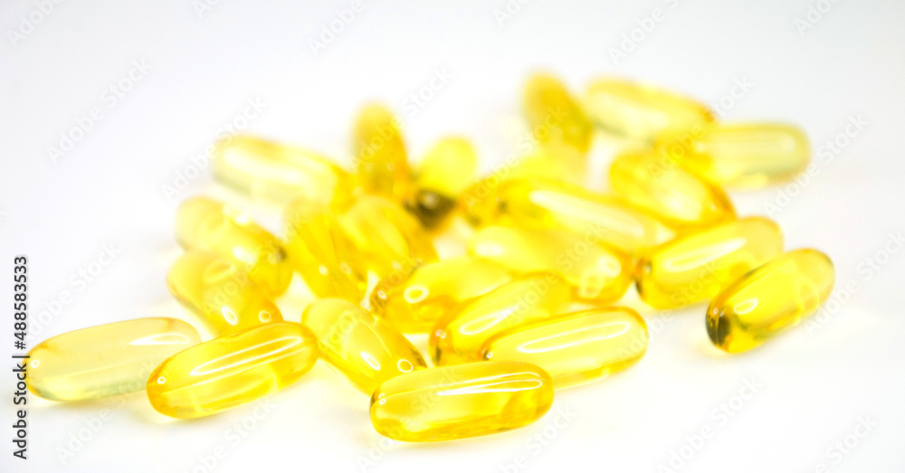 Omega 3 vitamins and vitamin d capsules isolated Omega 3 vitamins and vitamin d capsules isolated