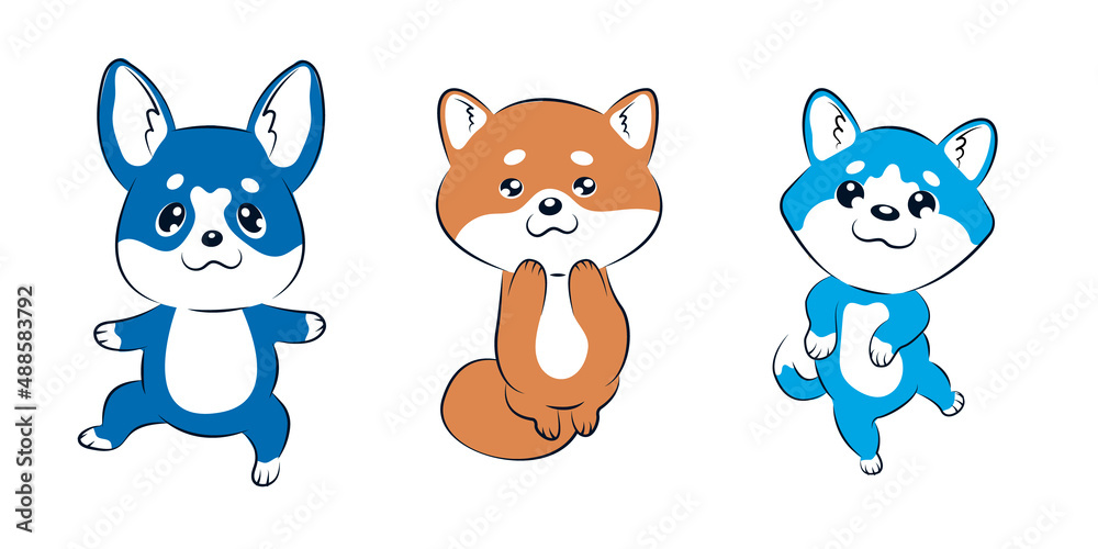 Vector illustrations with cute dogs Vector illustrations with cute dogs