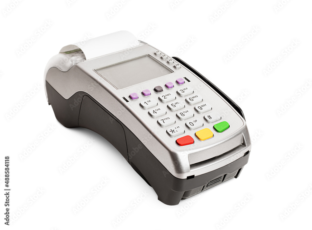 terminal for payment on white isolated background, Credit Card Reader terminal for payment on white isolated background, Credit Card Reader