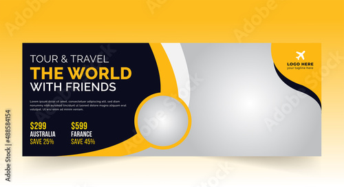 Travel web banner design template