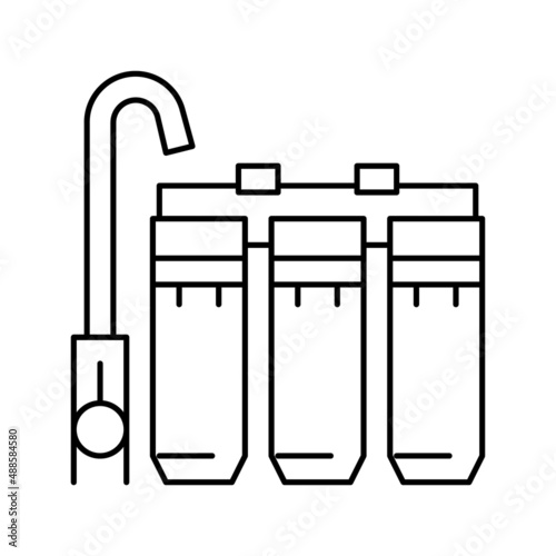 house water filter line icon vector illustration