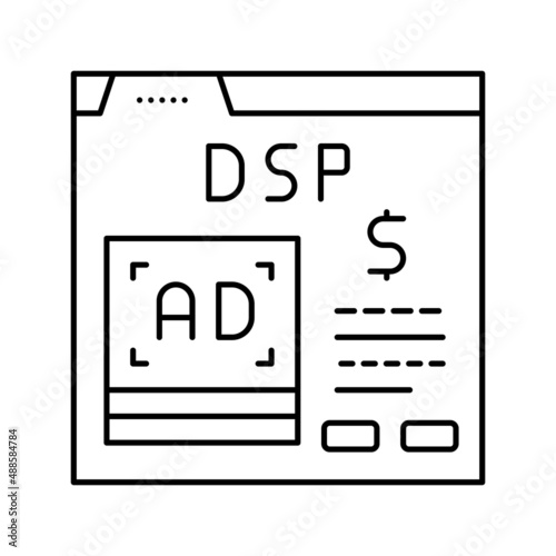 digital signal processor line icon vector illustration