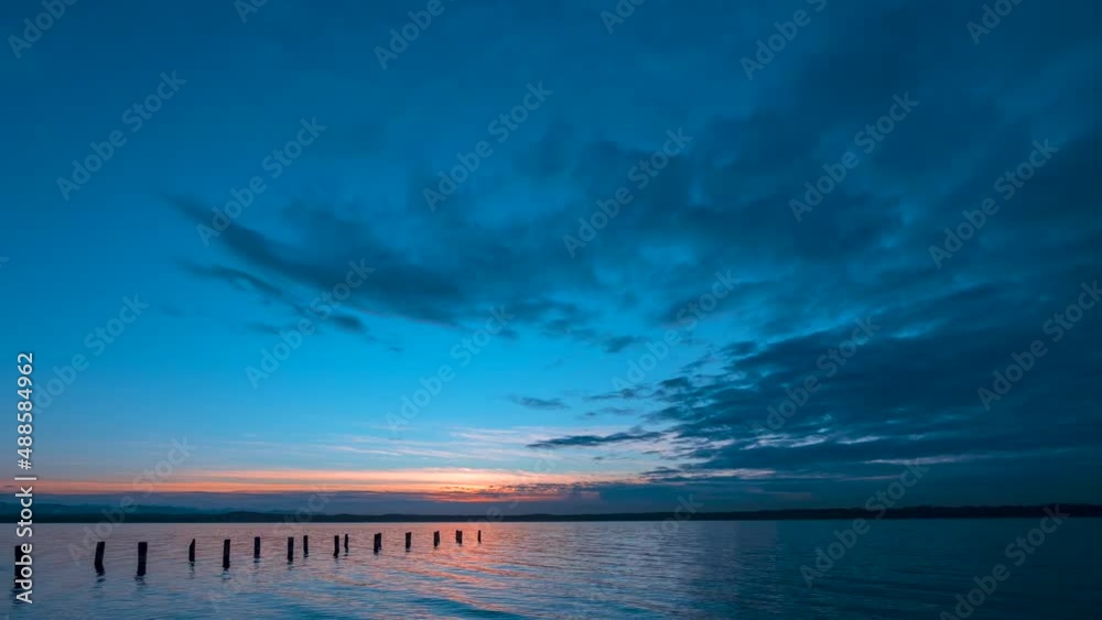 Dämmerung am Starnberger See, Bayern, Deutschland