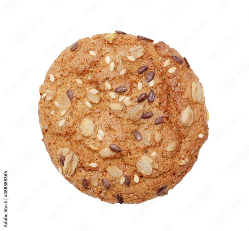 Sesame and sunflower seeds on ruddy cookies