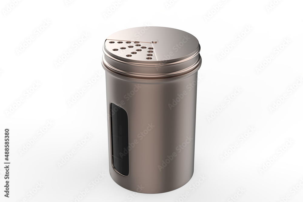 Spice Jar Salt Mockup isolated on background. 3d illustration Spice Jar Salt Mockup isolated on background. 3d illustration